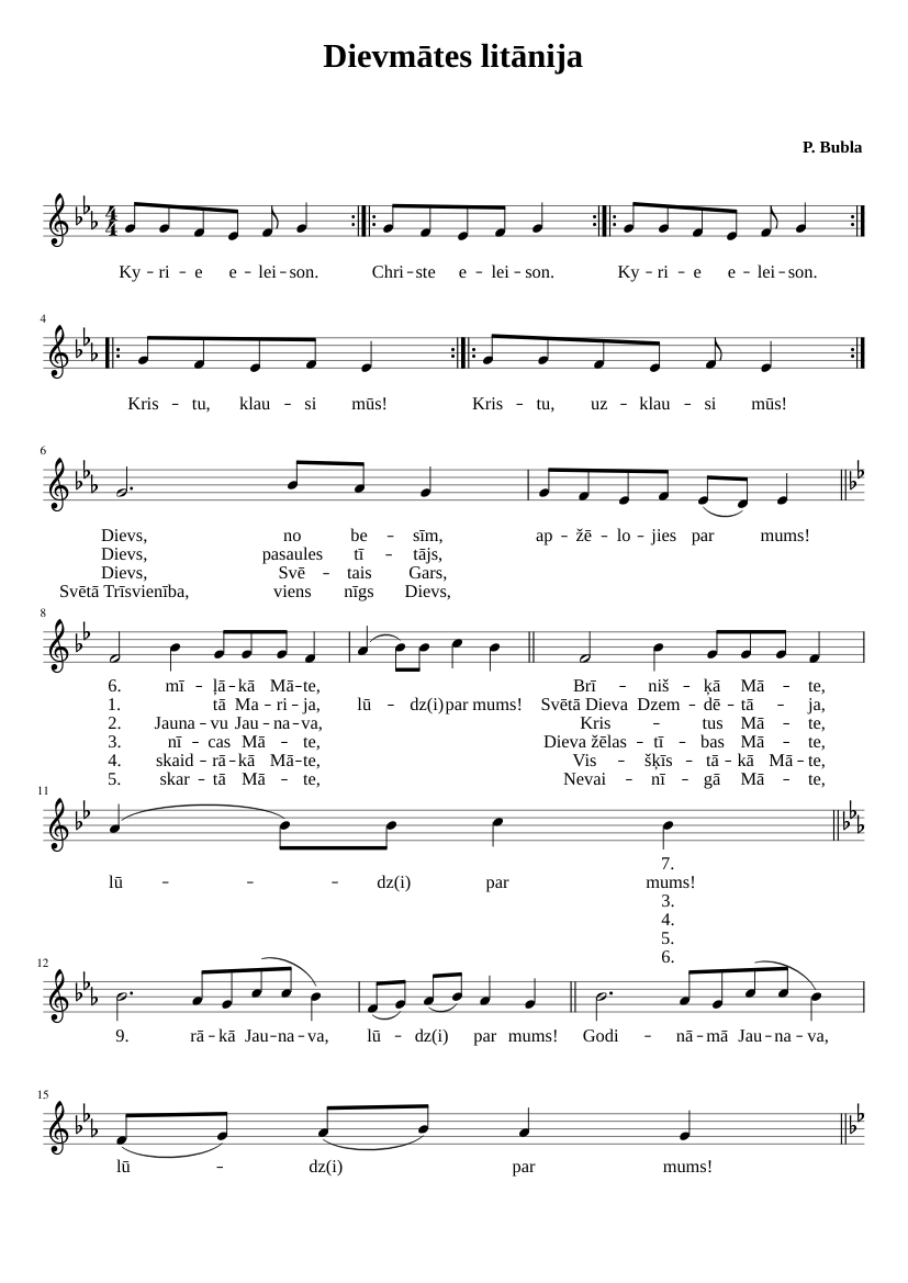 DievmÄtes litÄnija (Äehu melodija) (Litanie k PannÄ Marii)