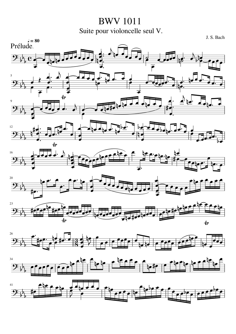 Cello Suite No.5 in C minor BWV 1011