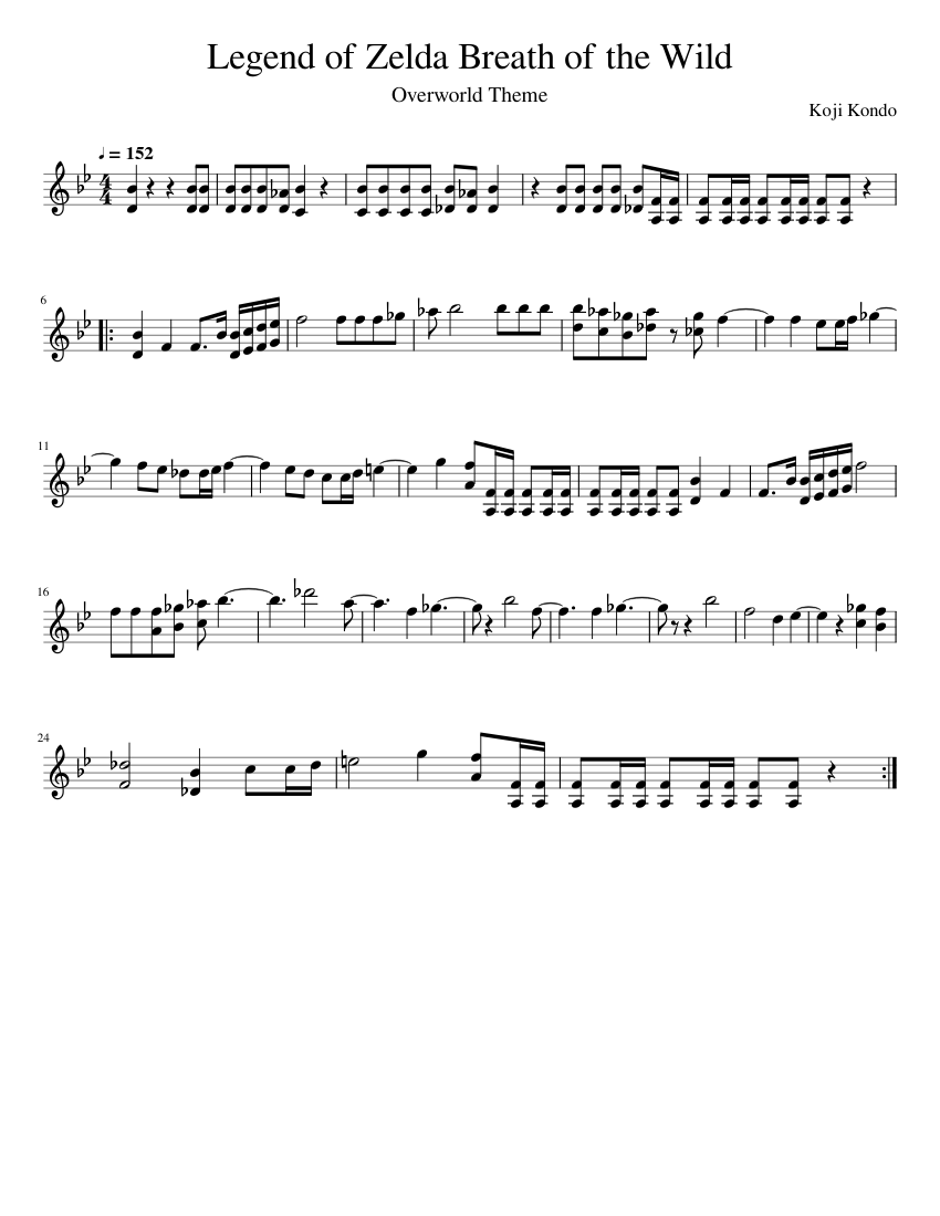 Legend of Zelda Breath of the Wild Sheet music for