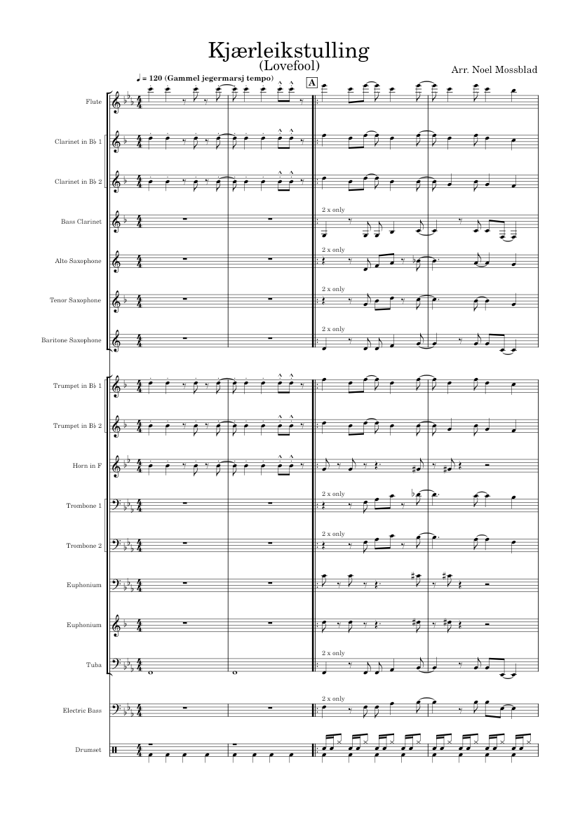 Lovefool – The Cardigans Sheet music for Trombone, Tuba, Flute ...