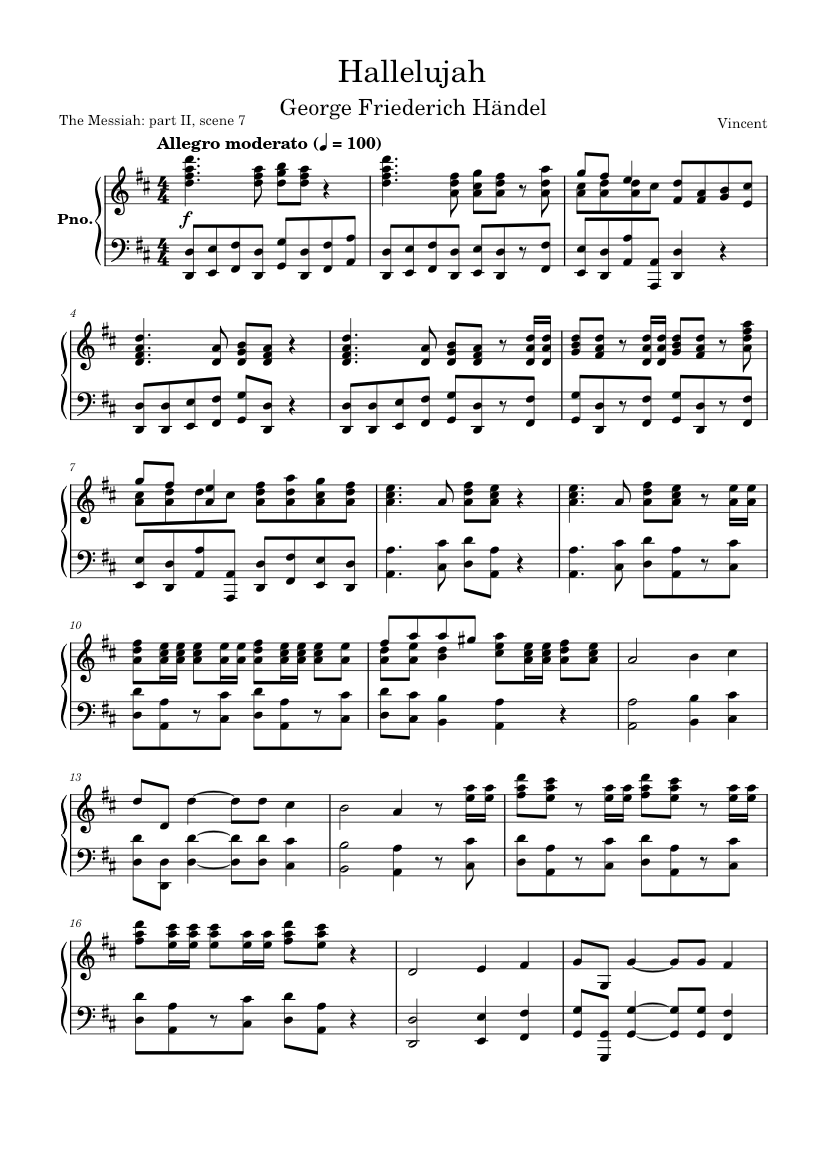 Messiah, HWV 56 by Georg Friedrich Händel sheet music arranged by FakeYourDeath for Solo – 1 of 5 pages
