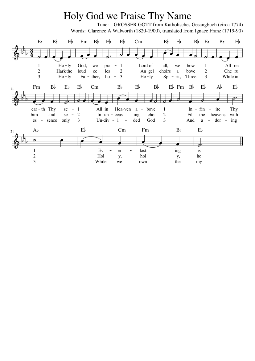 Holy God We Praise Thy Name