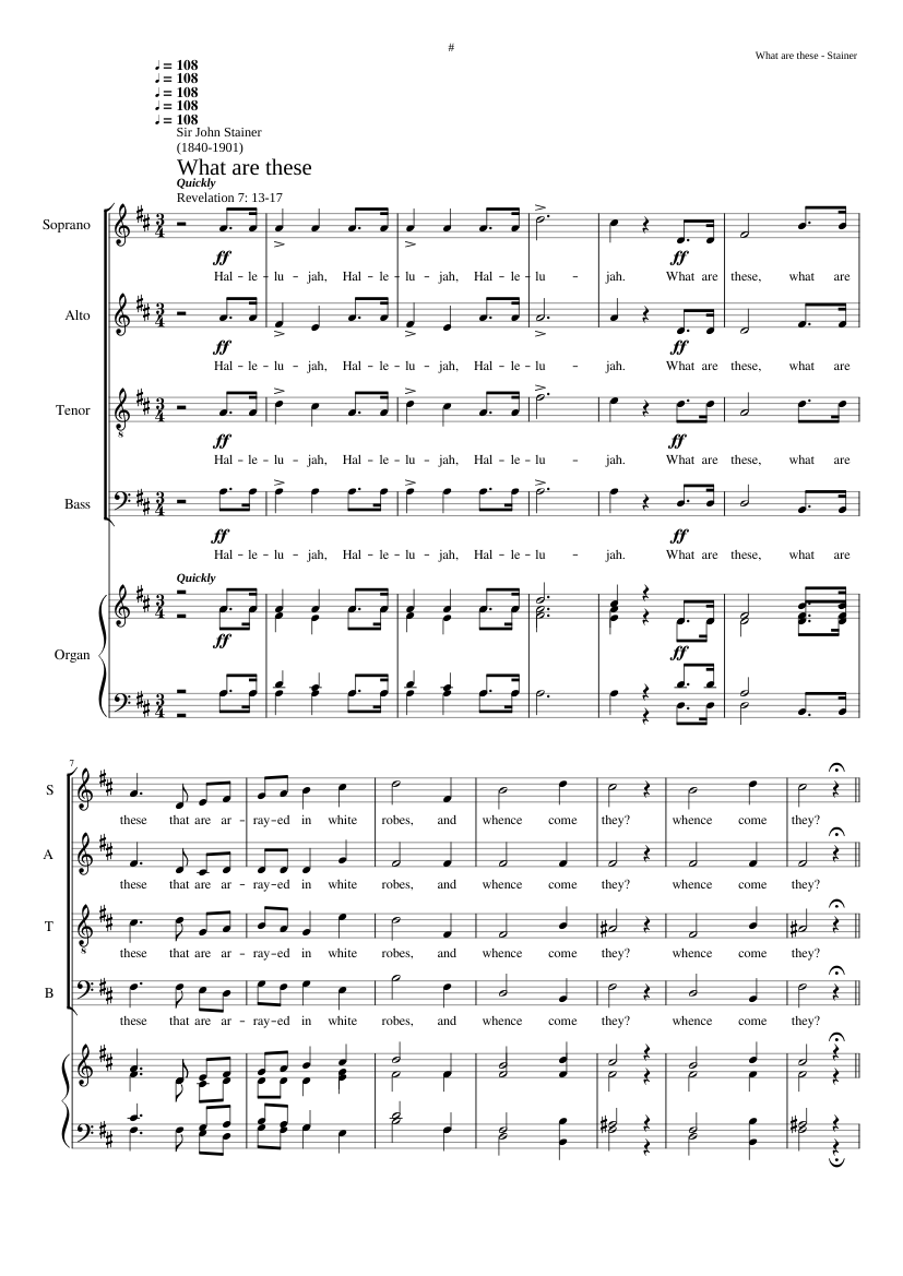 What are These Arrayed in White Robes? John Stainer Sheet music for