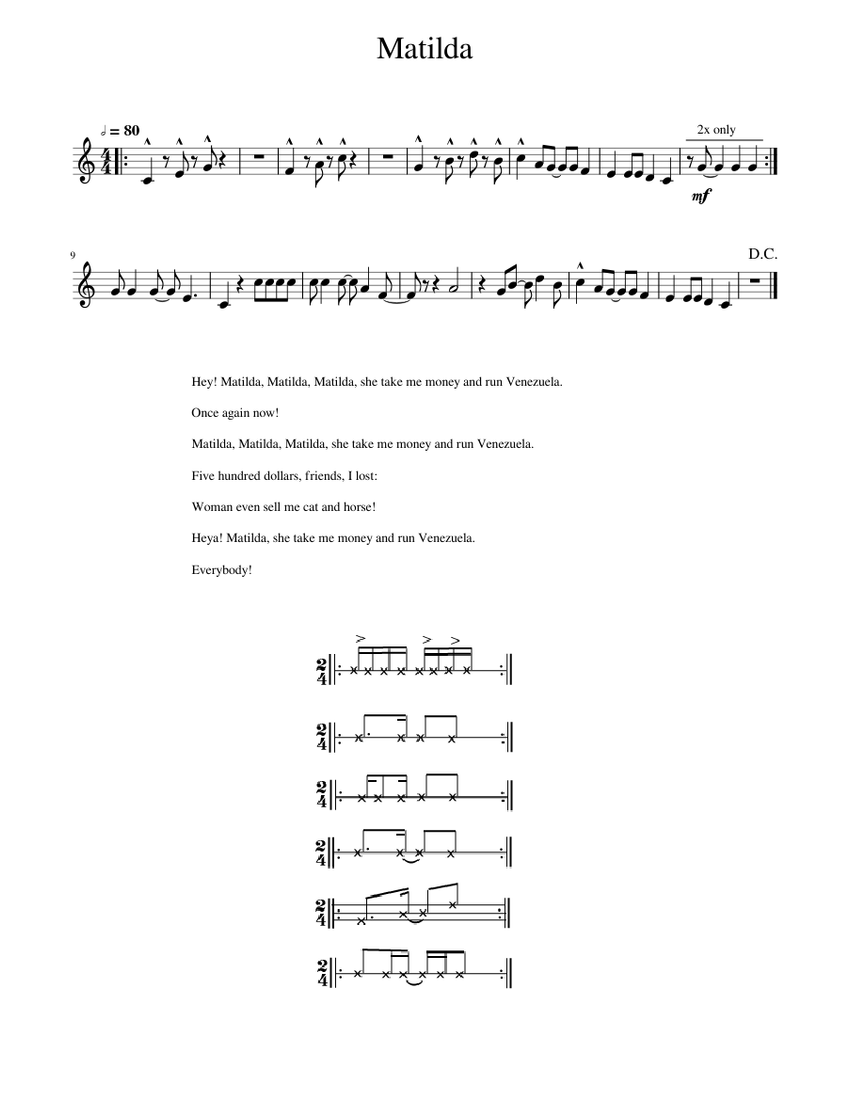Matilda Sheet music for Piano (Solo) | Musescore.com