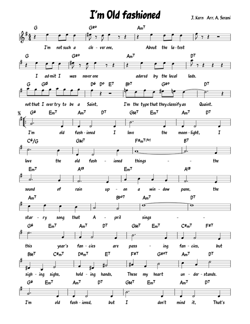 I'm old fashioned Sheet music for Piano (Solo)