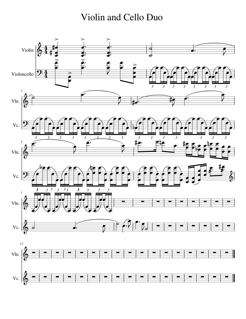 Violin and Cello Duo Sheet music for Violin, Cello (String Duet ...