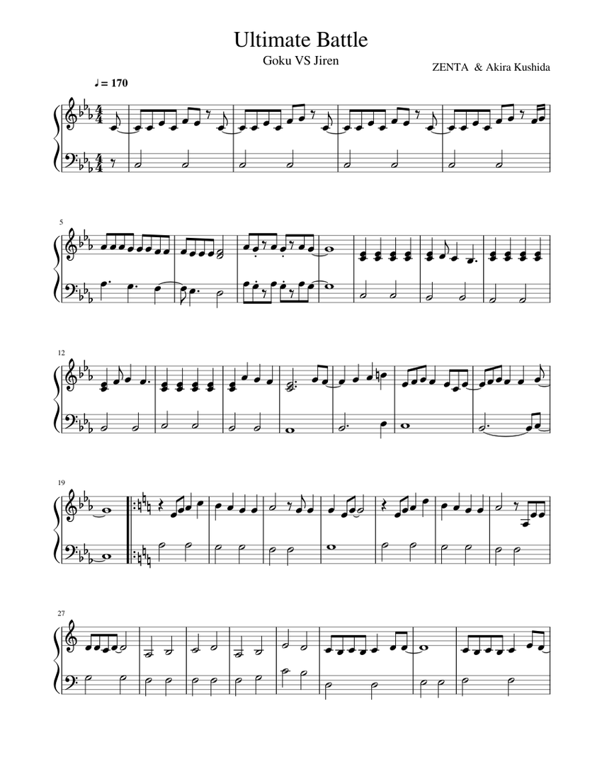 Ultimate Battle Dragon Ball Super ( Goku VS Jiren ) Sheet music for ...