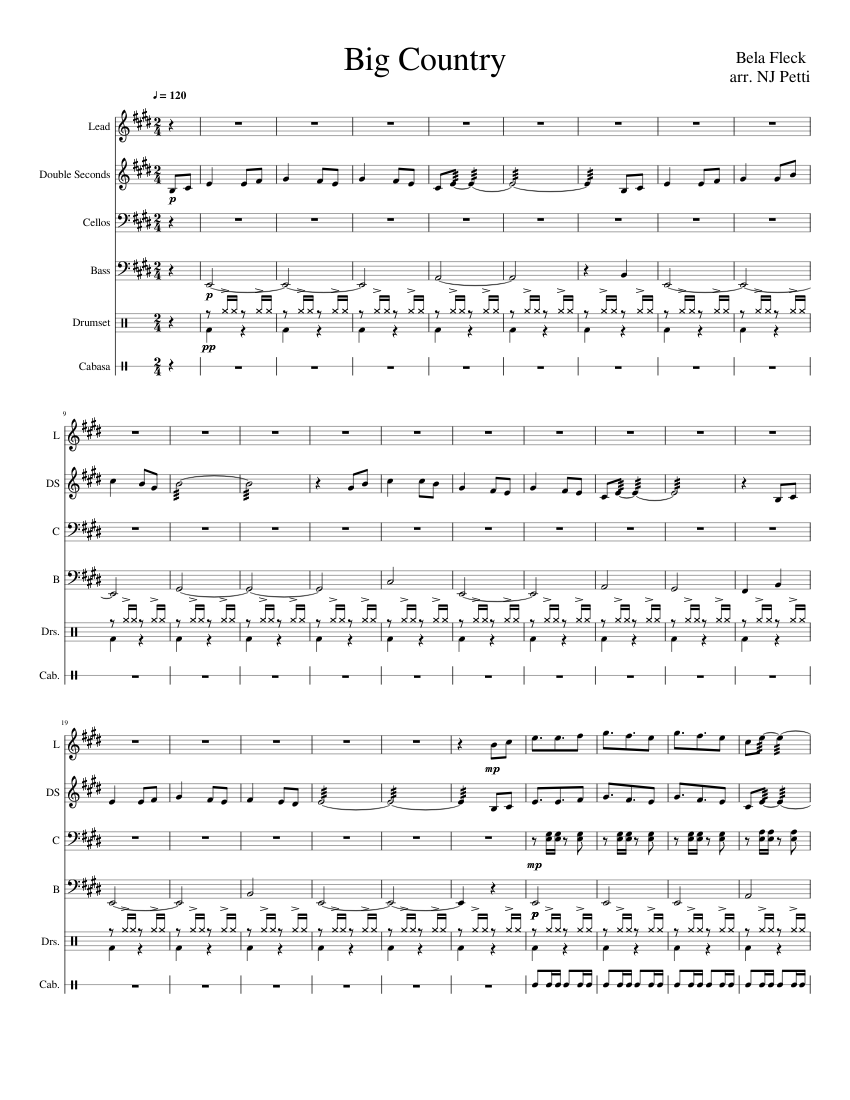 Big Country For Steel Band Wip Sheet Music For Drum Group Steel Drums Cabasa Mixed Ensemble Musescore Com