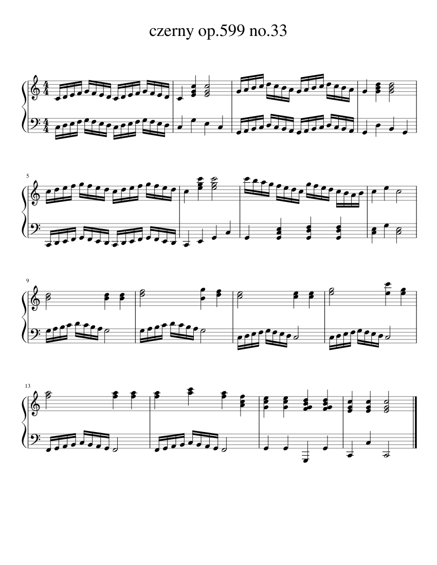 Czerny op 599 no 33 Sheet music for Piano (Solo) | Musescore.com