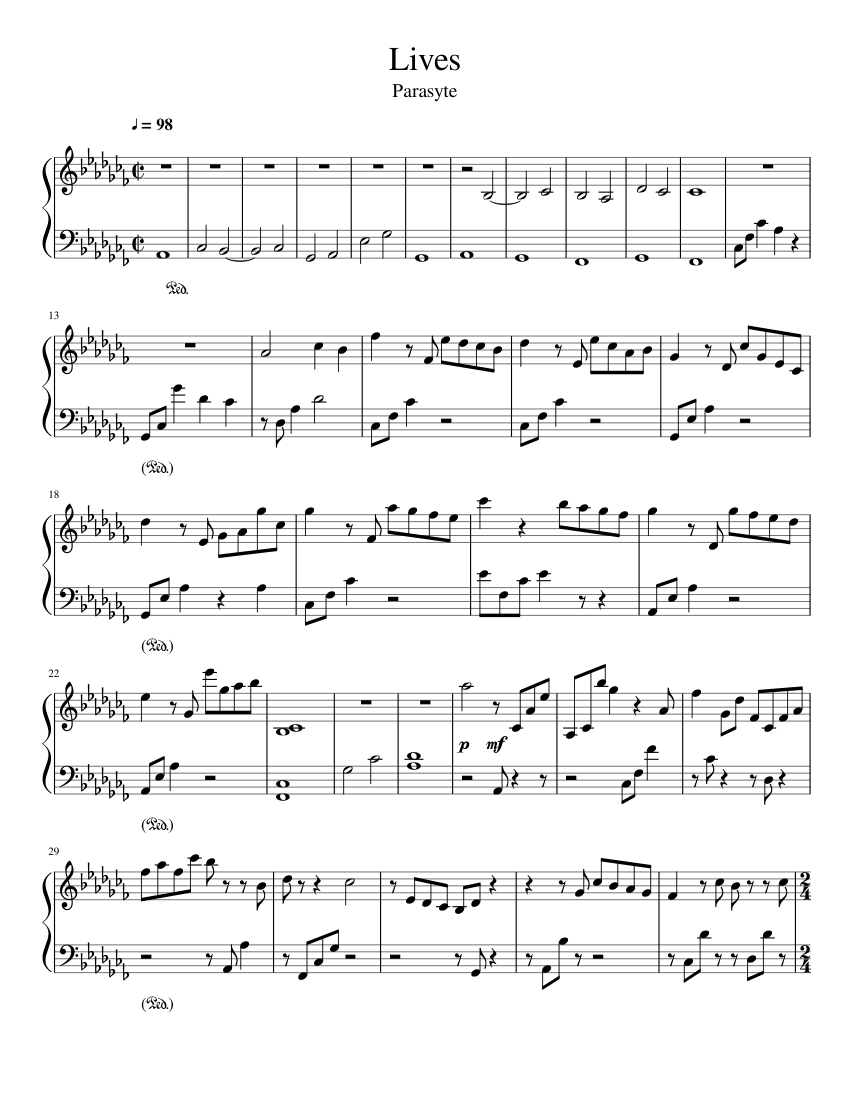 Lives (Parasyte: The Maxim) Sheet music for Piano (Solo) | Musescore.com