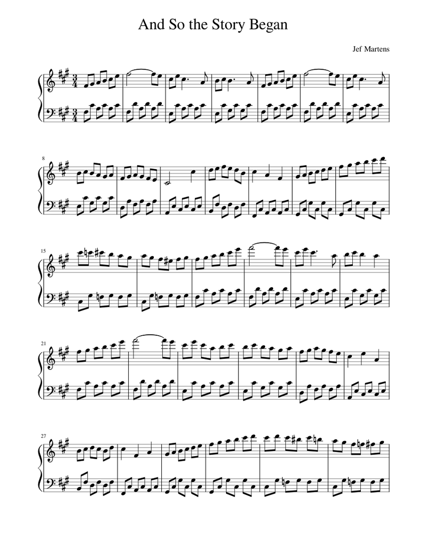 And so the Story began Sheet music for Piano (Solo) | Musescore.com