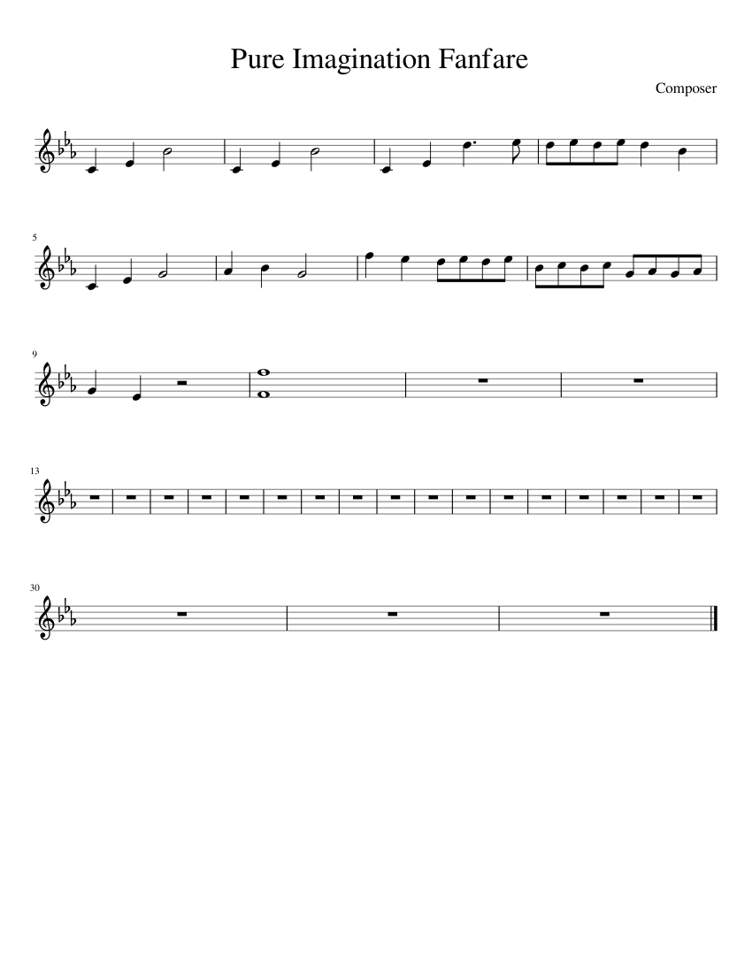 Pure Imagination Fanfare Sheet Music for Trumpet other (Solo