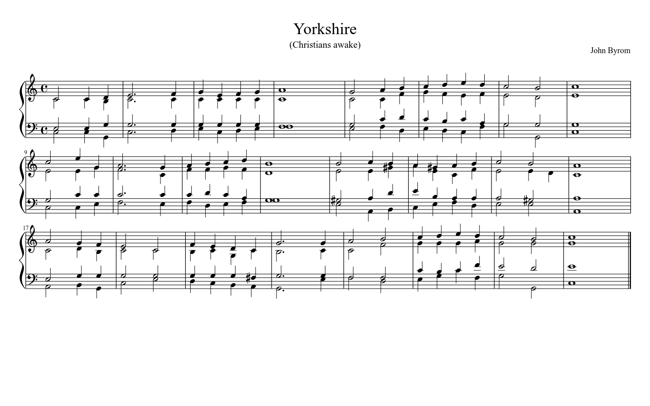Yorkshire (Christians awake salute the happy morn)