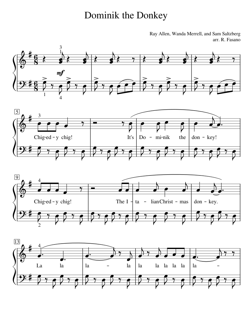 Dominik the Donkey Sheet music for Piano (Solo) Easy | Musescore.com