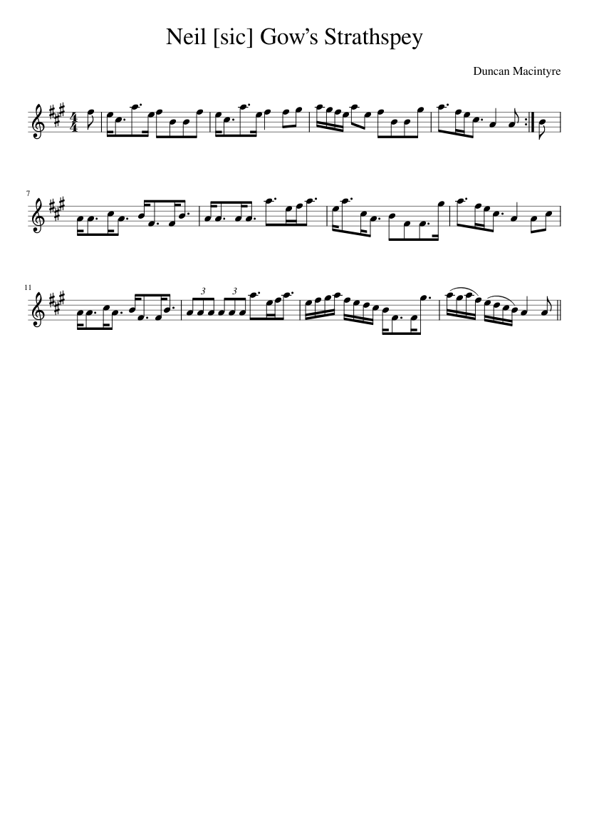 Neil [sic] Gows Strathspey
