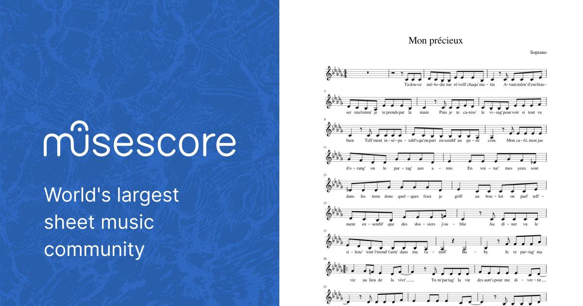 Mon precieux Sheet music for Vocals (A Capella) | Musescore.com