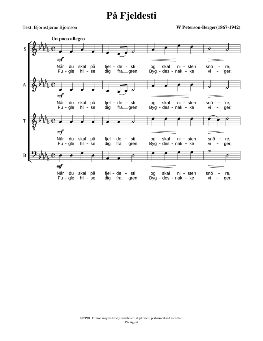 P Fjeldesti Wilhelm Peterson Berger Sheet Music For Vocals Choral p-fjeldesti-wilhelm-peterson-berger-sheet-music-for-vocals-choral