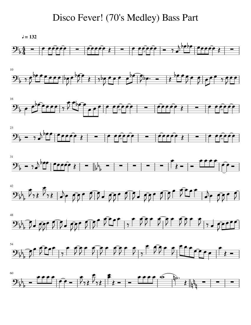 Disco Fever Bass Part Sheet music for Piano (Solo) | Musescore.com