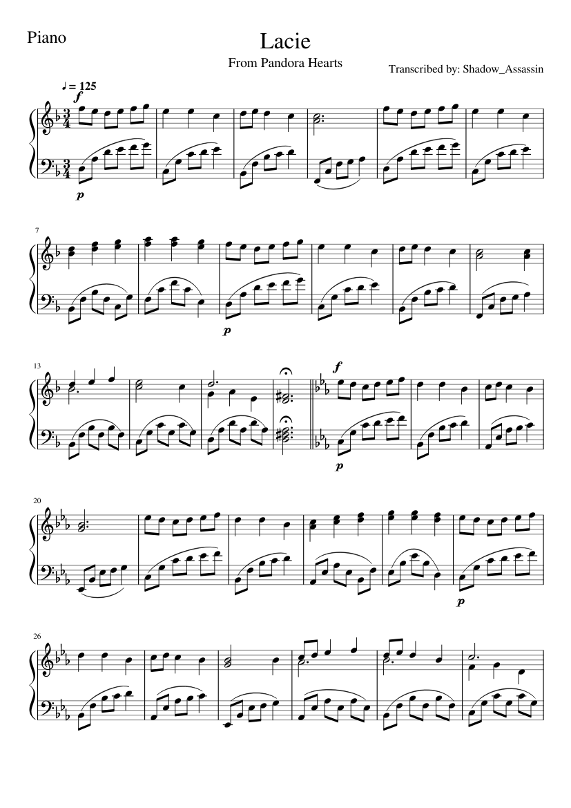 Lacie Sheet music for Piano (Solo) | Musescore.com