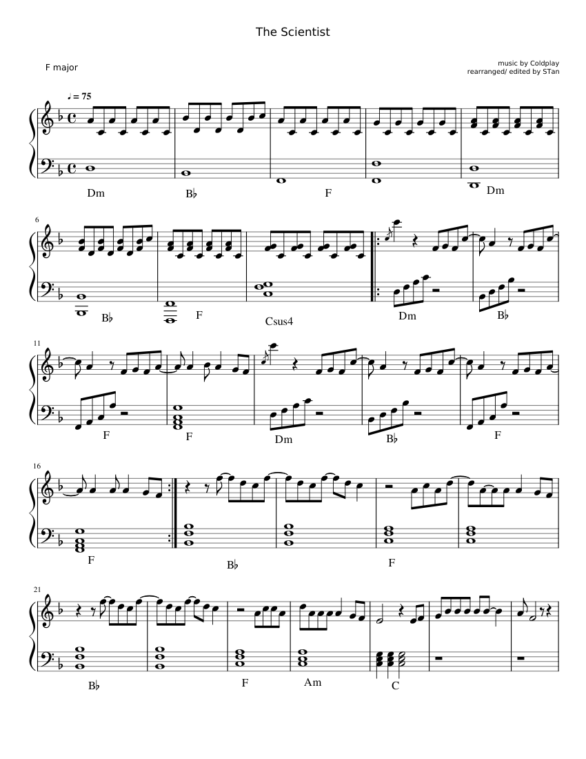 The Scientist Sheet music for Piano (Solo) | Musescore.com