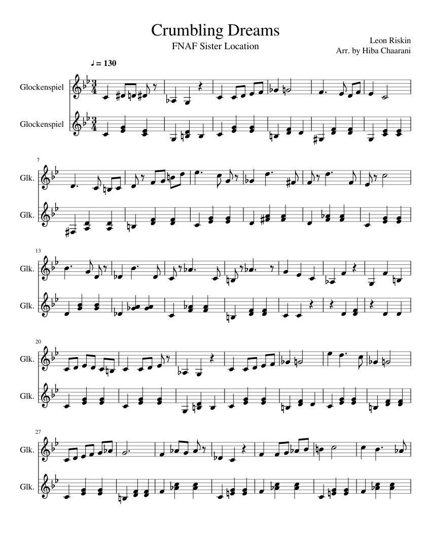 Download and print in PDF or MIDI free sheet music for Five Nights At Fredd...