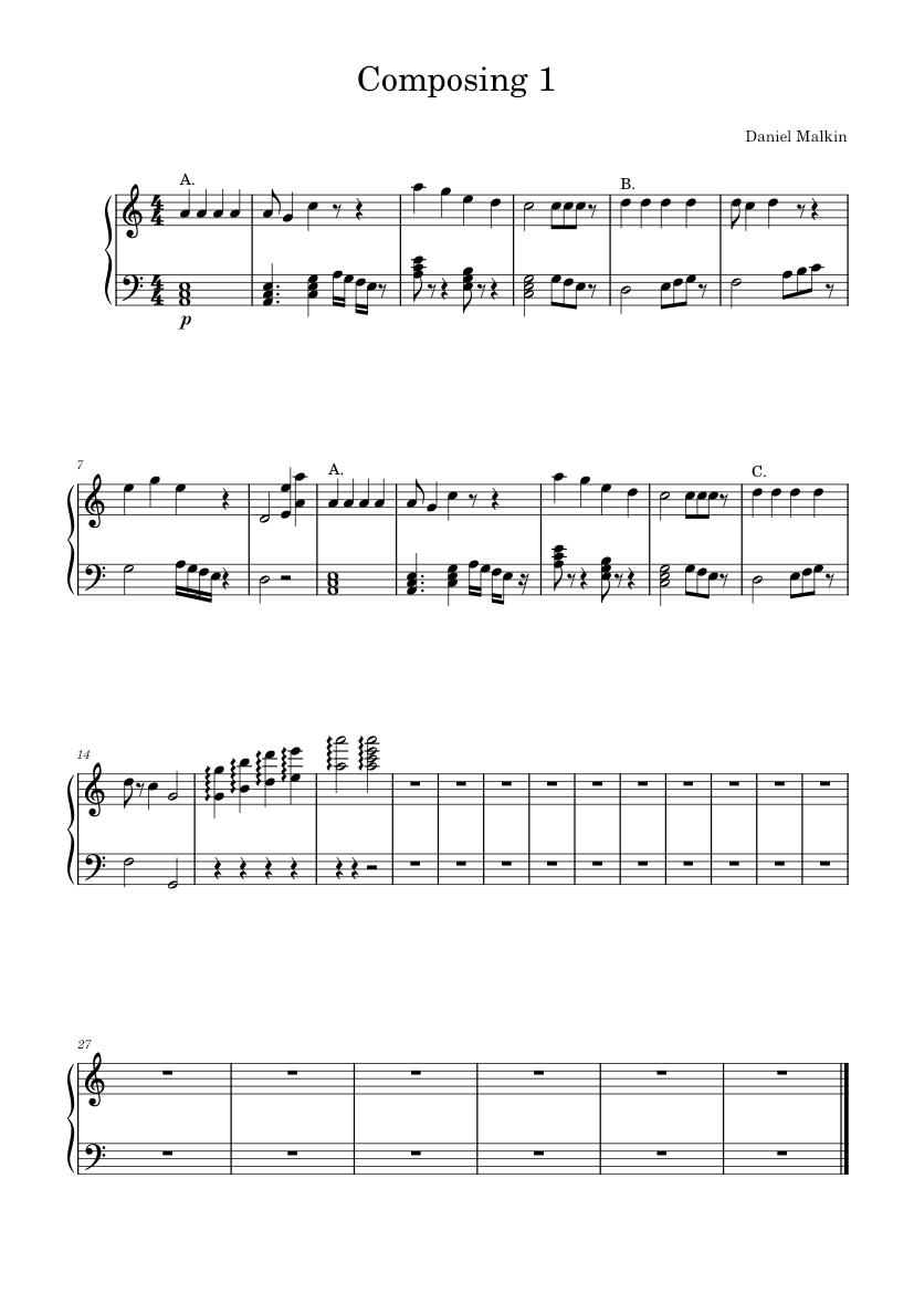 Composing_1 Sheet music for Piano (Solo) | Musescore.com