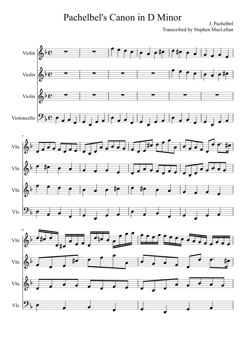 Canon and Gigue in D major P.37