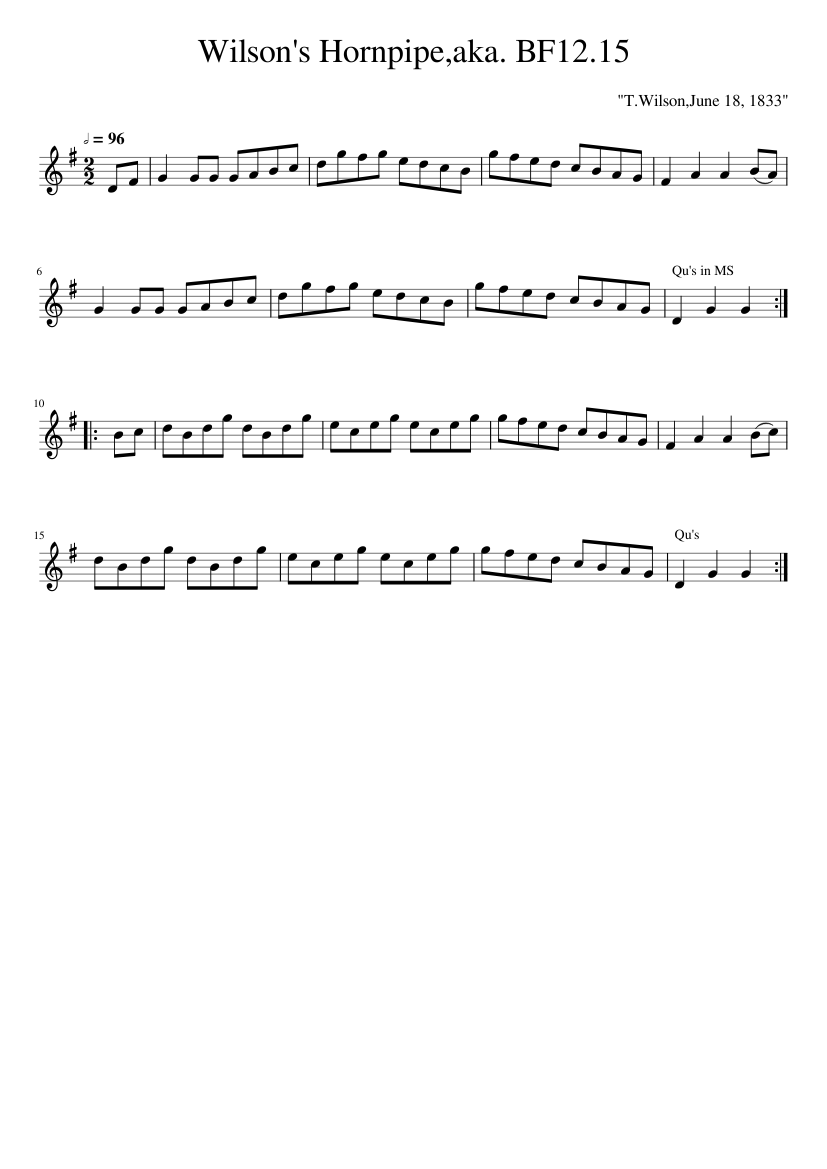 Wilson's Hornpipeaka. BF12.15