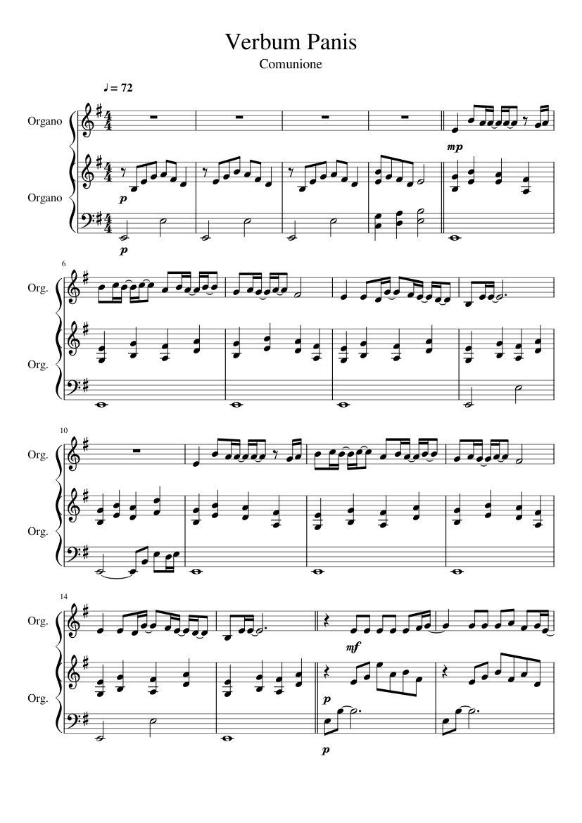 Verbum Panis Sheet music for Organ (Mixed Duet) | Musescore.com