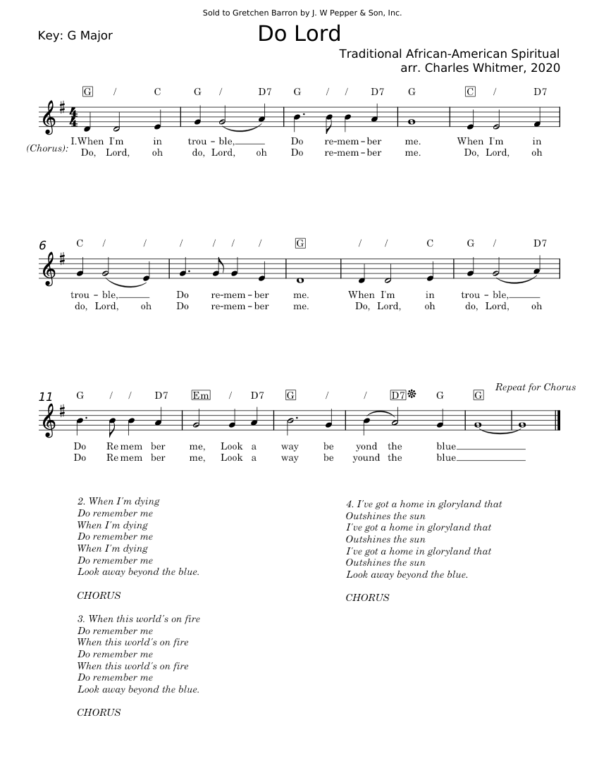 Do lord - Misc Praise Songs Sheet music for Vocals (Solo) | Musescore.com