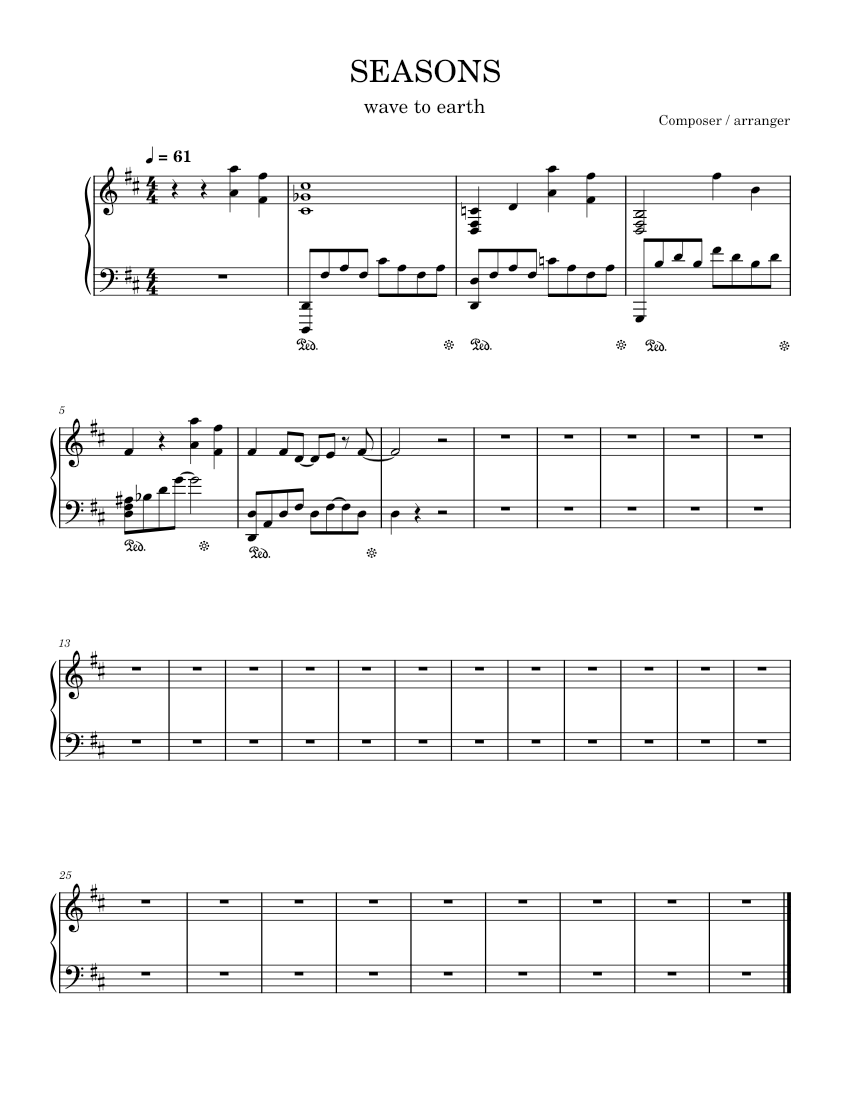 Love – Wave to Earth Sheet music for Piano (Solo)