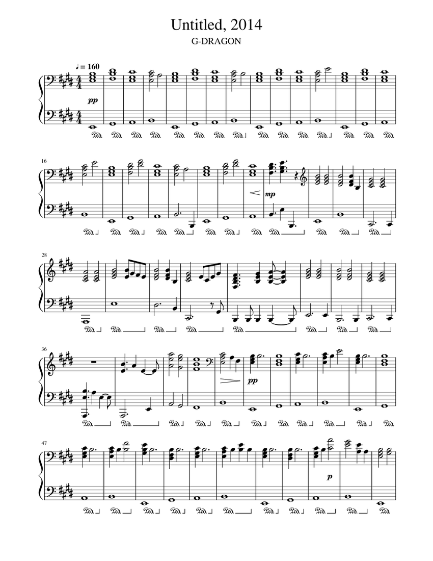 Untitled 2014 G Dragon Sheet Music For Piano Solo Musescore Com Nu repostati clipurile traduse de mine pe alte bloguri/siteuri ! untitled 2014 g dragon sheet music