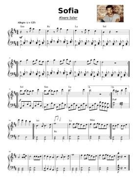 Free sofia by Alvaro Soler sheet music | Download PDF or print on  Musescore.com