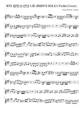 Free Lie by BTS sheet music | Download PDF or print on Musescore.com
