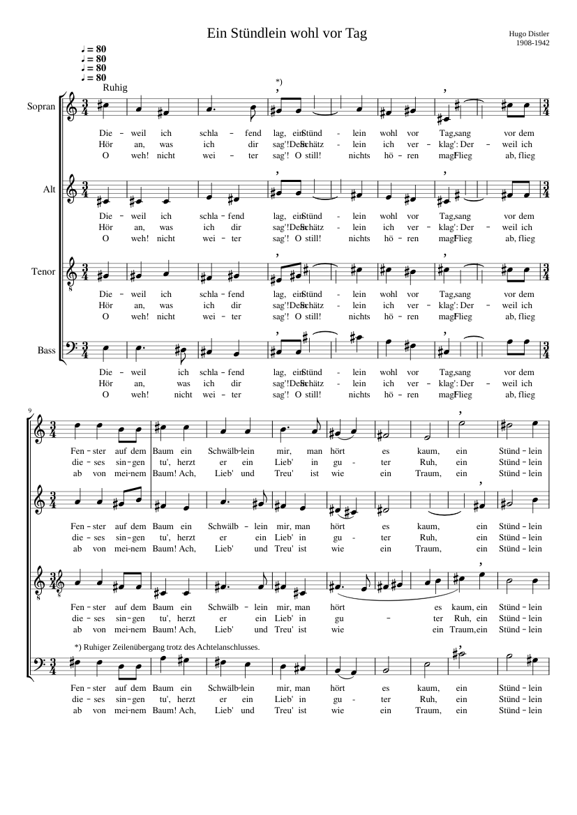 Ein Stündlein wohl vor Tag