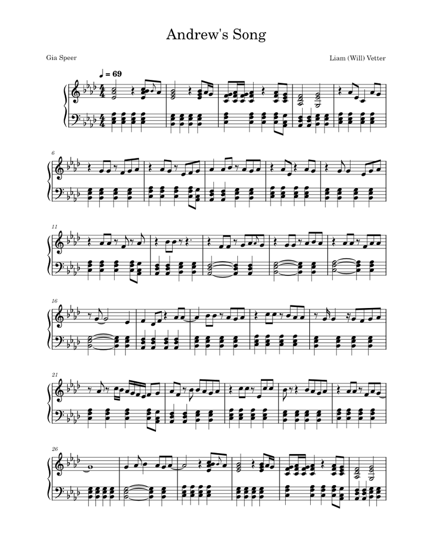 Andrew's_Song Sheet music for Piano (Solo) | Musescore.com