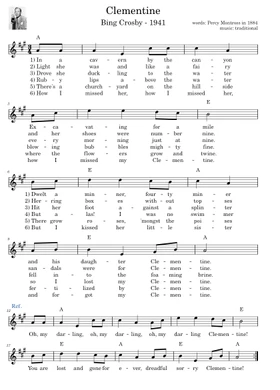 Free Oh My Darling Clementine By Misc Traditional Sheet Music Download Pdf Or Print On Musescore Com