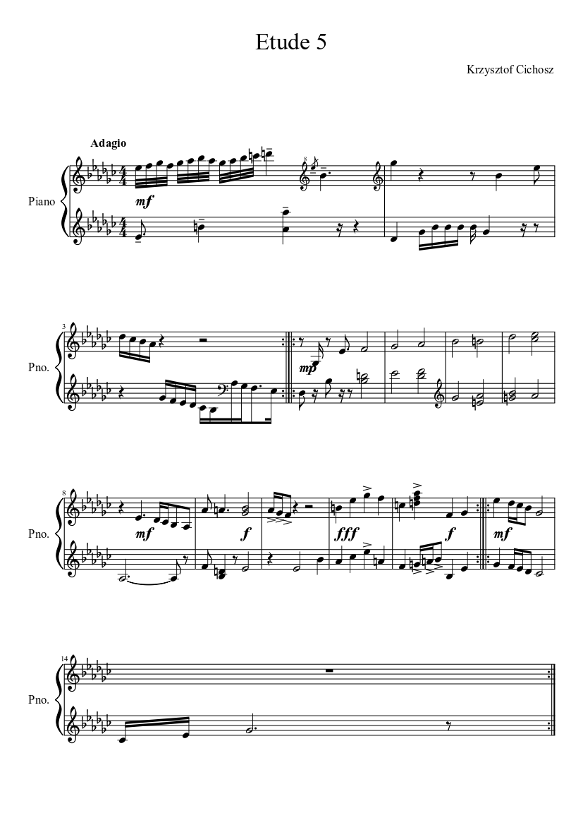 Etude 5 for piano