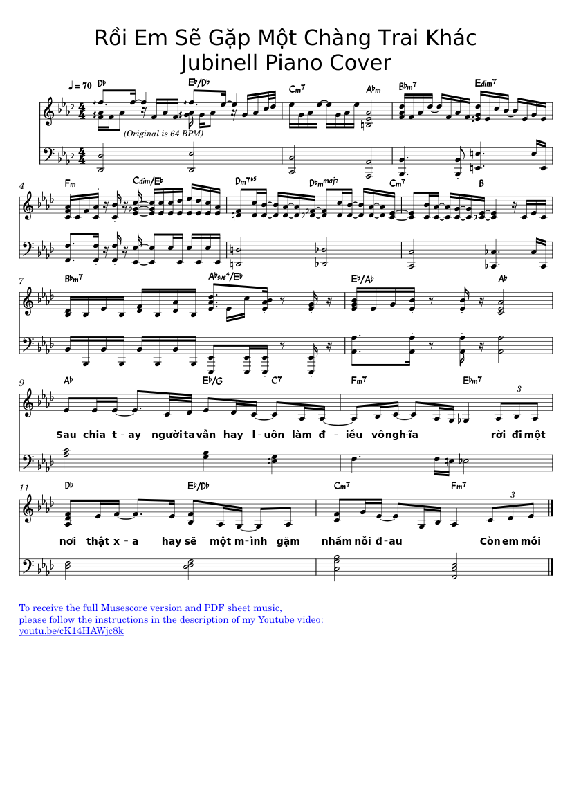 Rồi Em Sẽ Gặp Một Chàng Trai Khác Sheet Nhạc Sheet Music Hợp Âm Lời Bài ...