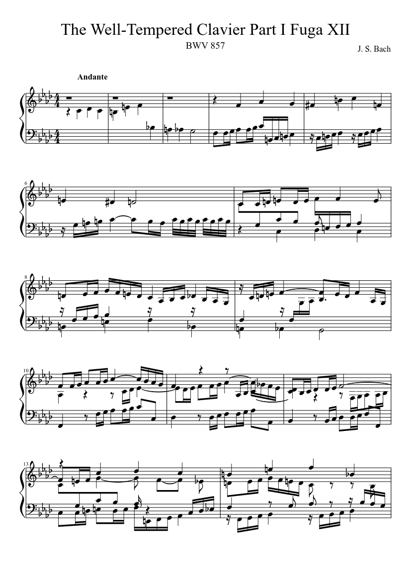 Prelude and Fugue in F minor BWV 857