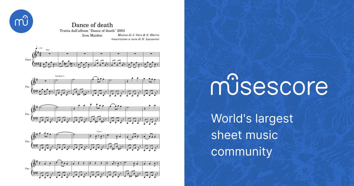 Dance of death - Iron Maiden for piano Sheet music for Piano (Solo) |  Musescore.com