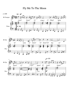 Free Trumpet Sheet Music Download Pdf Or Print On Musescore Musescore Com - fly me to the moon piano sheet music roblox
