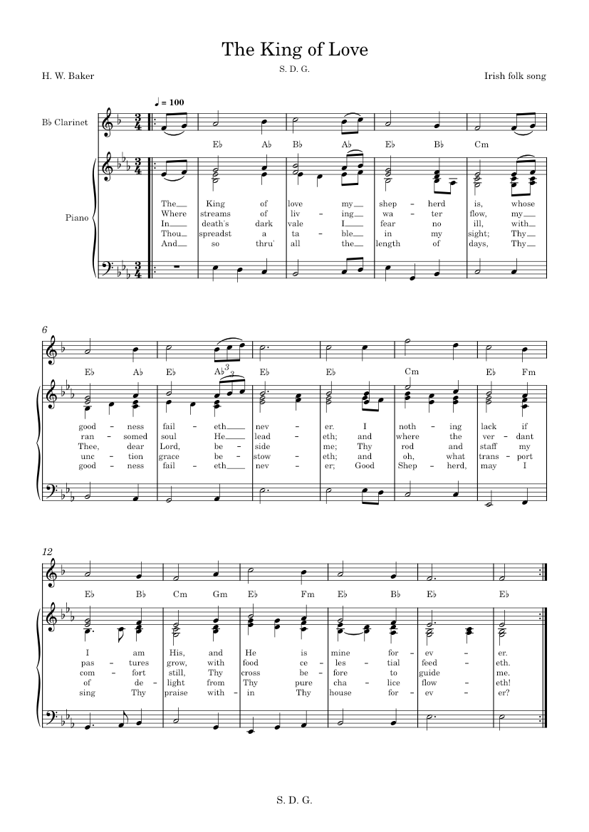 The King of Love – psalm étude Sheet music for Piano, Clarinet other ...
