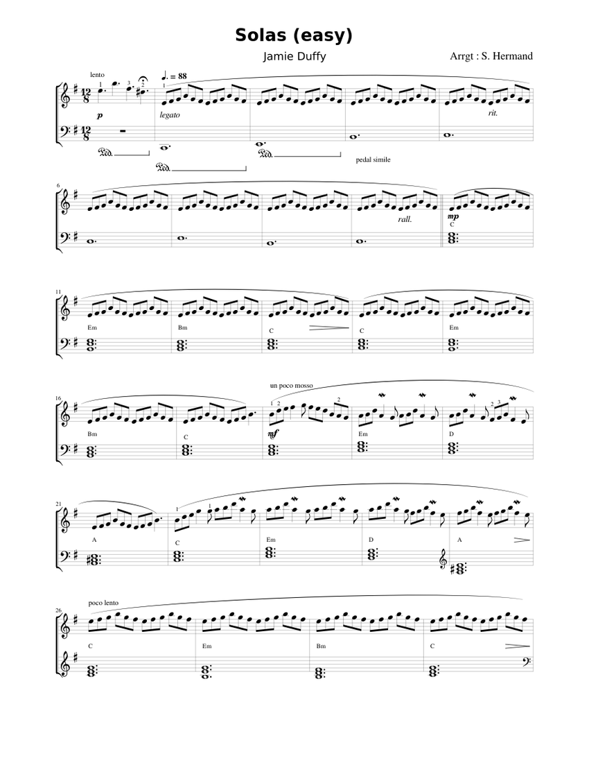 Solas – Jamie Duffy Sheet music for Piano (Solo) | Musescore.com