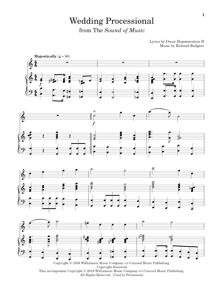 Play Official version of Wedding Processional (from The Sound of Music) Sheet Music by Rodgers ...
