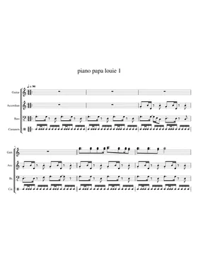 Papa Louie: Floor 2 OST Sheet music for Timpani, Bass guitar (Mixed Duet)