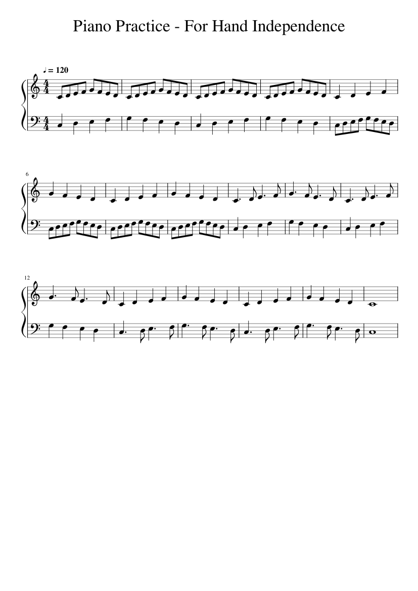 Piano Practice - For Hand Independence Sheet music for Piano (Solo) |  Musescore.com