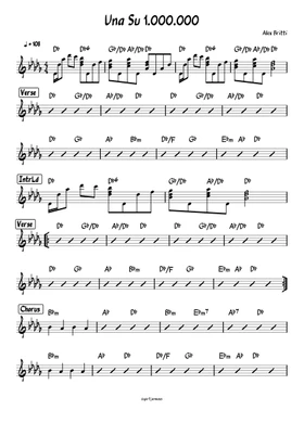 Free una su un milione by Alex Britti sheet music | Download PDF or print  on Musescore.com