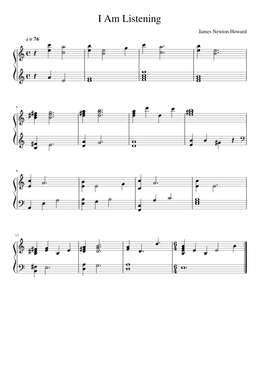 I Am Listening Sheet music for Piano (Solo) Easy | Musescore.com