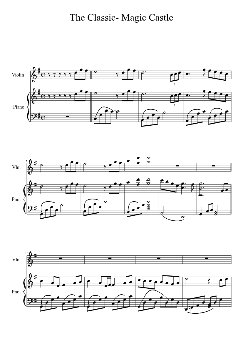 The Magic Castle Guide.pdf Magic Castle 마법의 성- The Classic Sheet Music for Piano, Violin (Solo ...